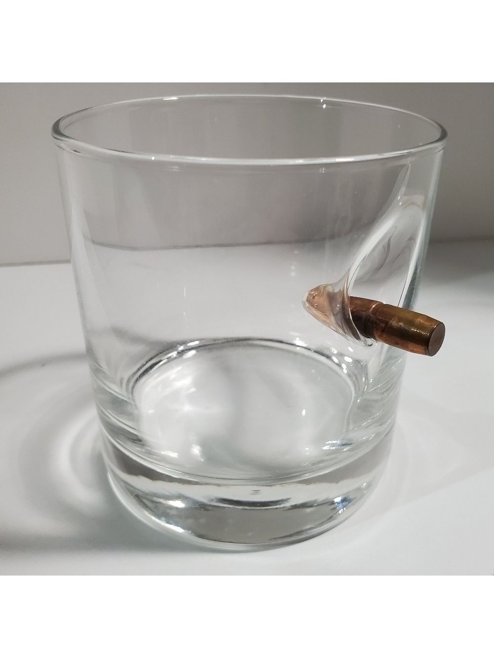 Whiskey rocks Glass bullet shooting in the side BenShot barware Mancave